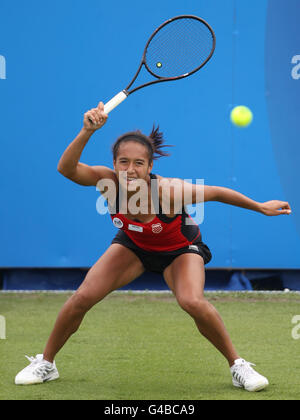 Great Britain's Heather Watson during her1st round game against South Africa's Chanelle Scheepers during day one of the AEGON Classic at Edgbaston Priory Club, Birmingham. Stock Photo