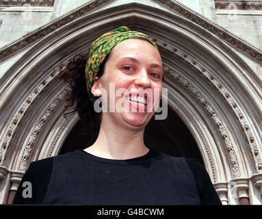 Carolyne Rushton who could become a sitting tenant of the New Millennium Dome Experience after she made a successful plea to the Court of Appeal today (Monday). Ms Rushton, 33, who has lived in 84, River Way, for more than 13 years, is fighting attempts to evict her from her 19th Century gas worker's cottage which is next to the dome development and in the middle of the Millennium project in Greenwich, south east London. See PA Story COURTS Dome. Photo by Michael Crabtree. Stock Photo