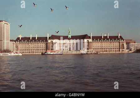County Hall former GLC headquarters South Bank London England Stock ...