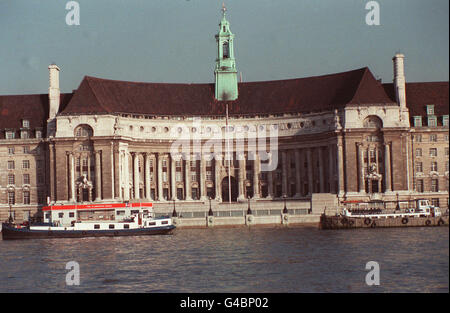 County Hall former GLC headquarters South Bank London England Stock ...