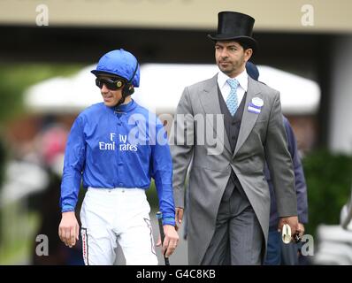 Jockey Frankie Dettori (left) with trainer Saeed Bin Suroor during Day Two of the 2011 Royal Ascot Meeting. Stock Photo