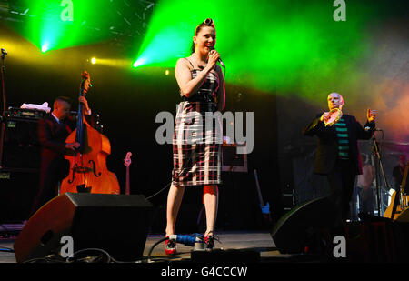 Hard Rock Calling 2011 - London. Imelda May performs onstage at Hard Rock Calling in Hyde Park, London. Stock Photo