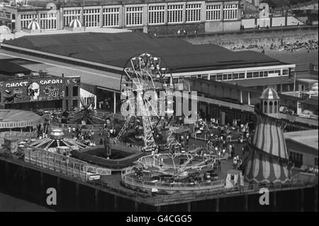 THE BIG WHEEL ON THE PIER. THE BIG WHEEL ON THE PIER AT CLACTON Stock Photo