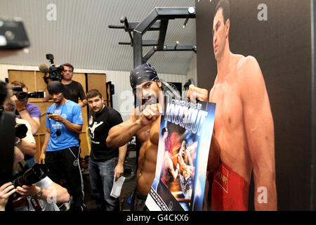 Boxing - David Haye Open Training Session - Hayemaker Boxing Gym. Boxer David Haye during the open training session at the Hayemaker Boxing Gym, London. Stock Photo