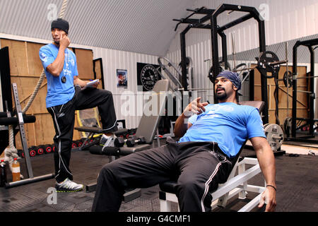 Boxing - David Haye Open Training Session - Hayemaker Boxing Gym. Boxer David Haye during the open training session at the Hayemaker Boxing Gym, London. Stock Photo