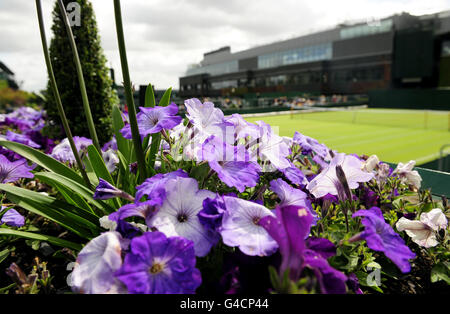 Tennis - 2011 Wimbledon Championships - Day Two - The All England Lawn Tennis and Croquet Club. A general view of the flowers around the All England Tennis Club during day two of the Wimbledon Championships 2011. Stock Photo