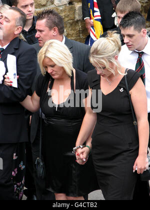 The family of Rifleman Martin Lamb attend his funeral, his mother Avril ...