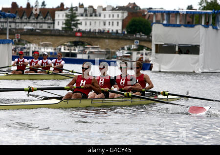 Harvard University 'B' take on their A team during day one of the Henley Royal Regatta, Henley-on-Thames. Stock Photo