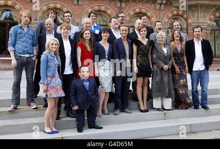 The cast of Harry Potter pose for a group photograph as they arrive for Cocktails with the Cast of Harry Potter And The Deathly Hallows, Part 2, at St. Pancras Renaissance London Hotel, Euston Road, NW1 2AR. Stock Photo