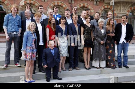 The cast of Harry Potter pose for a group photograph as they arrive for Cocktails with the Cast of Harry Potter And The Deathly Hallows, Part 2, at St. Pancras Renaissance London Hotel, Euston Road, NW1 2AR. Stock Photo