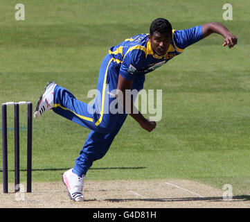 Cricket - International Tour Match - Worcestershire v Sri Lanka - New Road. Thisara Perera, Sri Lanka Stock Photo