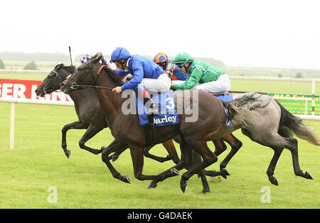 Blue Bunting ridden by Frankie Dettori wins the Darley Irish Oaks during the Darley Irish Oaks Weekend at Curragh Racecourse, Co. Kildare, Ireland. Stock Photo