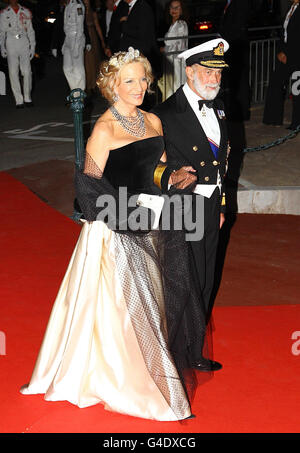 Prince and Princess Michael of Kent arrive for the official dinner for Prince Albert II of Monaco and Charlene Wittstock at the Monte Carlo Opera House. Stock Photo