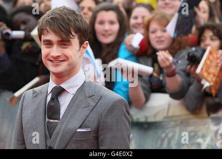Daniel Radcliffe arriving for the world premiere of Harry Potter And The Deathly Hallows: Part 2. Stock Photo