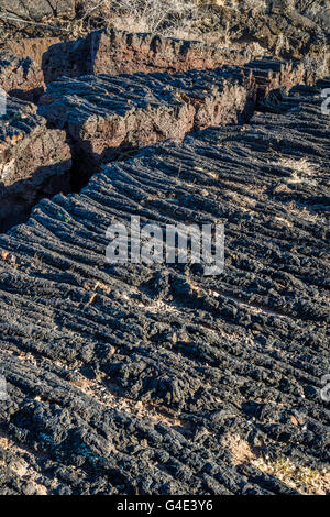 Pahoehoe lava field, Carrizozo Malpais lava flow at Valley of Fires Recreation Area, Tularosa Basin near Carrizozo, New Mexico Stock Photo