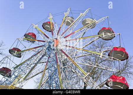 Ferris Wheel over blue sky Stock Photo