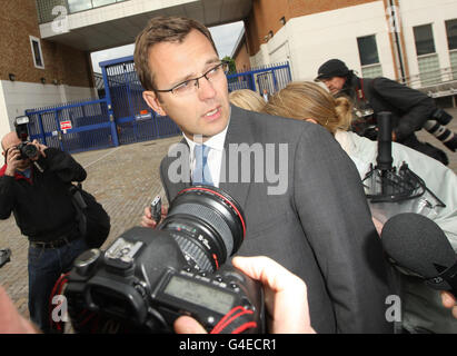 Former Downing Street communication chief Andy Coulson leaves Lewisham police station in south London, after being arrested on suspicion of bribing corrupt police officers. Stock Photo