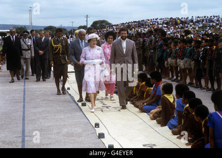 Royalty - Queen Tour of Australia and South Pacific - Fiji Stock Photo