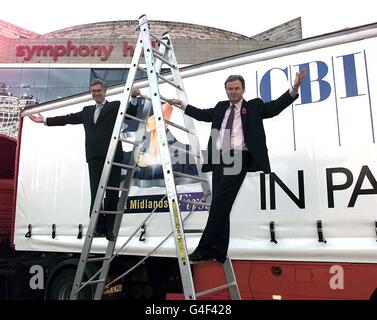 Sir Clive Thompson, President of the CBI (right) and Director General Adair Turner before the start of the annual CBI Conference in Birmingham today (Sunday). Photo by DAVID JONES/PA *EDI* Stock Photo