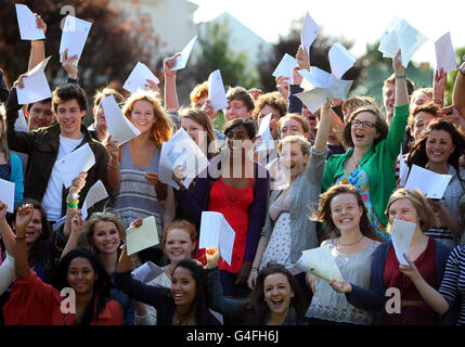 Students celebrate their A Level results at Brighton College in East ...