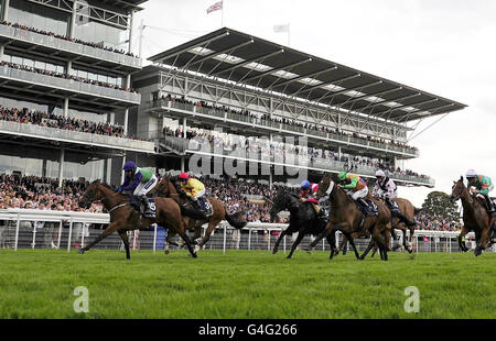 Horse Racing - Ebor Festival 2011 - Coolmore Nunthorpe - York Racecourse. Margot Did ridden by Hayley Turner win the Group One Coolmore Nunthorpe Stakes during the Ebor Festival 2011 at York Racecourse. Stock Photo