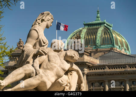 A Nos Morts - War Memorial at The Square of The Republic and the the National and University Library  in Strasbourg,  Alsace, F Stock Photo