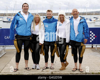 Holyhead to Dublin charity swim Stock Photo