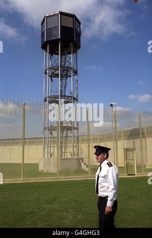 The anti-helicopter tower at HMP Whitemoor near March, Cambridgeshire. Stock Photo