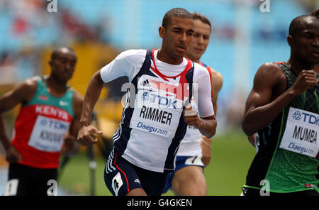 Great Britain's Michael Rimmer competes in the men's 800 metres at the Daegu stadium during day one of the World Athletics Championships in Daegu, South Korea, Saturday August 27, 2011. Rimmer finished fifth and failed to qualify for the next round. Stock Photo