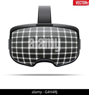 Original stereoscopic 3d vr headset presentation. Inside view on dark ...
