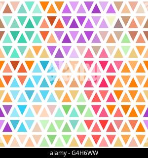 Abstract seamless pattern of bright colored triangles on white . Stock Vector