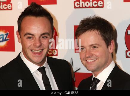 Ant McPartlin and Declan Donnelly arriving for the 2011 TV Choice Awards at The Savoy, Strand, London. Stock Photo