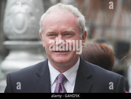 Sinn Fein's Martin McGuinness arrives for a press conference at the Irish Writers Museum in Dublin, where it was announced that Mr McGuinness will be the party's candidate for the Irish Presidency. Stock Photo