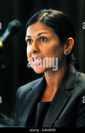 Sapna Malik of law firm Leigh Day & Co, speaks during a press conference following the publication of the Baha Mousa inquiry report, at the Law Society offices in central London. Stock Photo