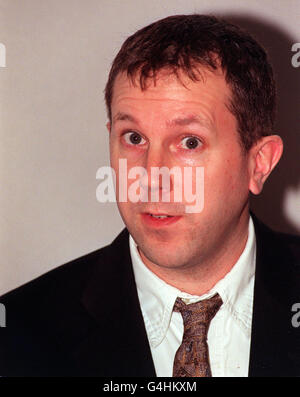 Richard Lloyd of the UK Working Group on Landmines at a press conference to announce the allocation of one million pounds in grants by the Diana, Princess of Wales Memorial Fund,to thirteen charities which help landmine victims all over the world. Stock Photo