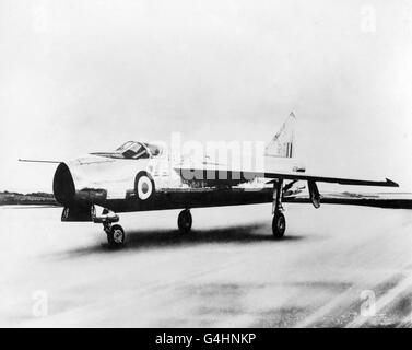 Britain's first supersonic fighter The English Electric P-1. aircraft Stock Photo