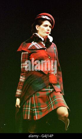 Tartan model: Westwood fashion 2 Stock Photo