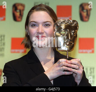 Actress Kate Winslet poses for the media during a photocall in London, where she announced the nomination for the British Academy Film Awards (BAFTAs). Stock Photo