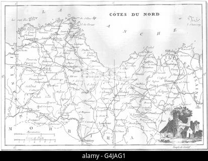 MAP OF CÔTES DU NORD FRANCE Stock Photo - Alamy