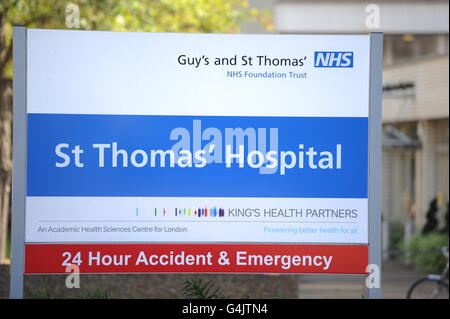 A general view of Guys and St Thomas' Hospital in London. Stock Photo