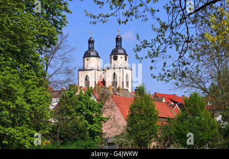Wittenberg Stadtkirche - Wittenberg in Germany, Town and Parish Church of St. Mary's Stock Photo