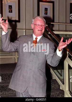 Actor John Inman (most famous for his role as Mr Humphries in the 1970s sitcom 'Are You Being Served') at the Television and Radio Industries Club Awards at the Grosvenor Hotel in London. Stock Photo