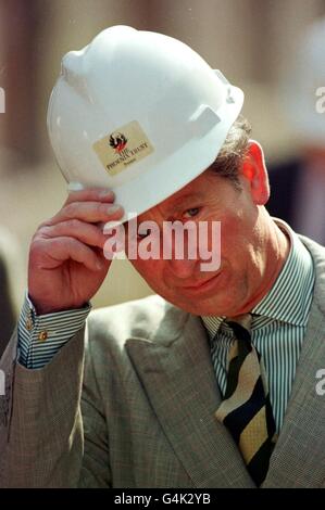 The Prince of Wales during a visit Stanley Mills, Perthshire where he was viewing restoration work being carried out by the Phoenix Trust of which he is president. Stock Photo
