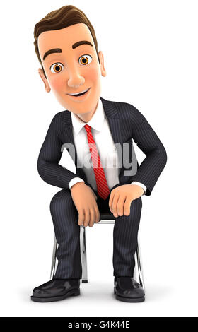 3D illustration of businessman sitting on the hourglass with laptop ...