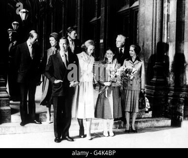 Prince and Princess Michael of Kent (Baroness Marie Christine von Reibnitz) before their civil wedding ceremony at Vienna Town Hall. Stock Photo