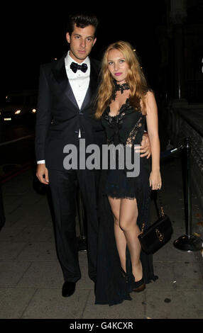 Mark Ronson and his wife Josephine de la Baume arriving for the Perrier-Jouet 200th Birthday party, at Il Bottaccio in central London. Stock Photo