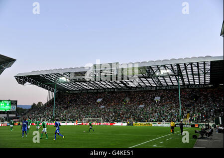 A general view of match action between St Etienne and AJ Auxerre Stock Photo
