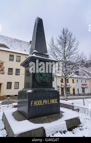 monument for Ferdinand Adolph Lange, Germany, Sachsen, Saxony, , Glashütte Stock Photo