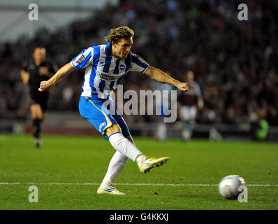 Brighton and Hove Albion's Craig Mackail-Smith has a shot during the npower Football League Championship match at the AMEX Stadium, Brighton. Picture date: Monday October 24, 2011. Photo credit should read: Clive Gee/EMPICS Sport Stock Photo