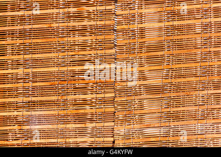 Close up of patterns and textures of brown bamboo blind Stock Photo